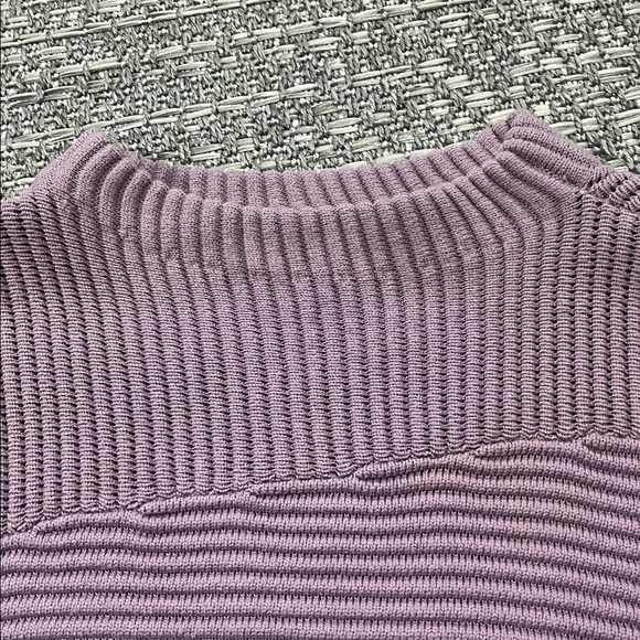 Chico’s | Ombré Purple Ribbed Quarter Sleeve Sweater - Picture 5 of 11